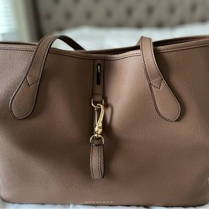 Burberry Honeybrook Derby Medium Dark Sand Leather Tote